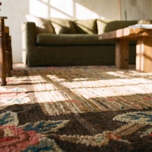 Wool American Hooked 1930s Hallway Runner Antique Rug (SKU 20220) - in-room detail