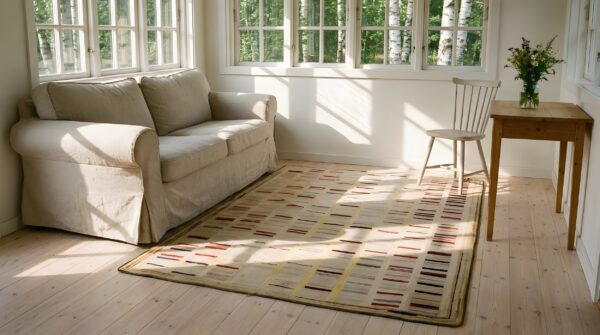 Antique american hooked rug american allover 1920s 9 Antique american hooked rug american allover 1920s (sku 23860) - room view