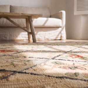 Antique American Hooked Allover Floral Rug (SKU 17290) - in-room detail