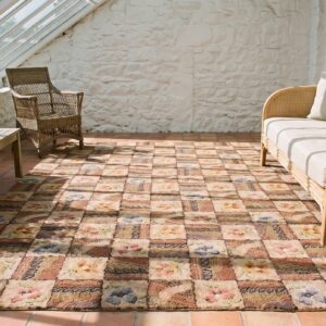Antique American Hooked Allover Floral Wool Multicolor Jewel Tones 1930s Rug (SKU 20613) - room view