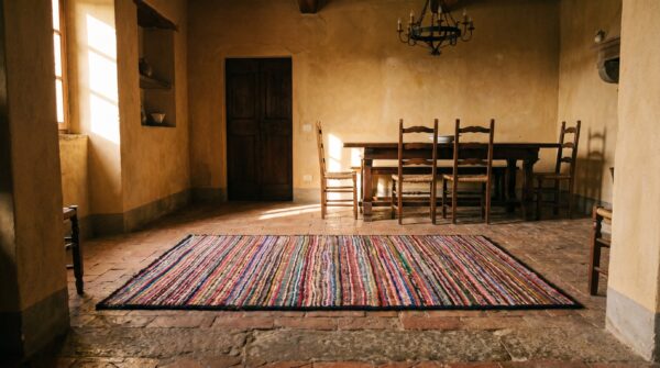 Antique american hooked allover geometric rug 7 Antique american hooked allover geometric rug (sku 17662) - room view