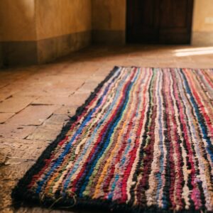 Antique American Hooked Allover Geometric Rug (SKU 17662) - in-room detail
