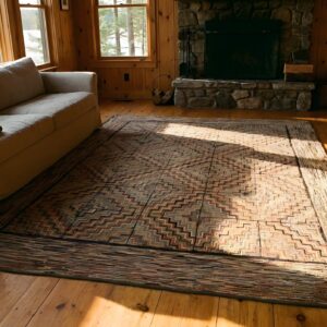 Antique American Hooked America Allover Geometric - Loop Pile Rug (SKU 25220) - room view