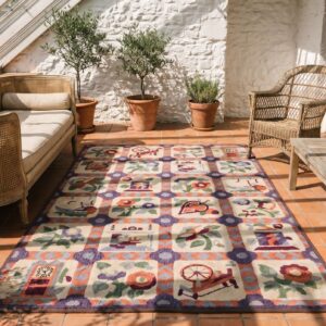 Antique American Hooked Rug America Ivory 1930s (SKU 20464) - room view