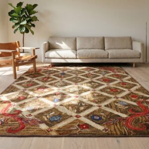 Antique American Hooked Rug American Brown 1870s (SKU 20186) - room view
