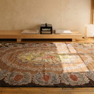 Antique American Hooked Wool Brown Earth Tone Rug (SKU 20166) - room view
