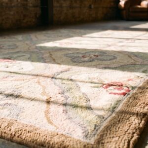 Antique American Hooked Rug Canada Hooked - Loop Pile (SKU 19243) - in-room detail
