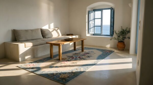 Antique american hooked canada - loop pile rug 8 Antique american hooked canada - loop pile rug (sku 25378) - room view