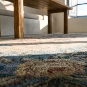 Antique American Hooked Canada - Loop Pile Rug (SKU 25378) - in-room detail