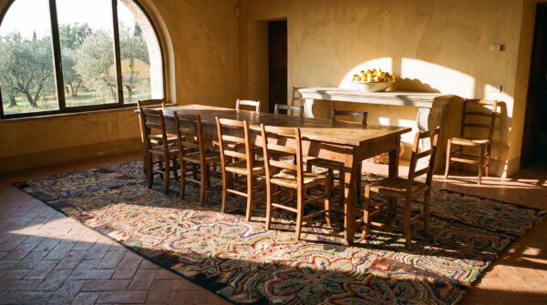 Antique american hooked folk art rug from america 8 Antique american hooked folk art rug from america (sku 24211) - room view