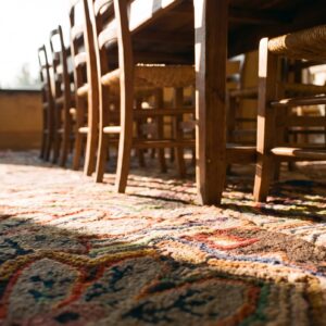 Antique American Hooked Folk Art Rug From America (SKU 24211) - in-room detail