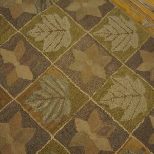 Antique American Hooked Rug American Geometric Brown 1920s (SKU 24347) - in-room detail