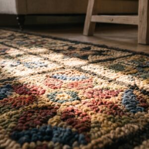 Antique American Hooked Rug Hallway Runner Wool (SKU 17940) - in-room detail