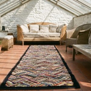Antique American Hooked Hallway Runner Rug (SKU 18666) - room view