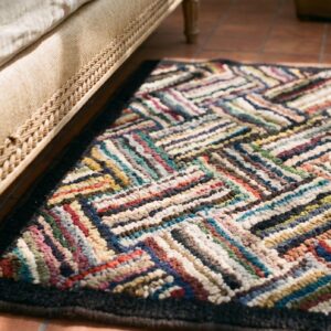 Antique American Hooked Hallway Runner Rug (SKU 18666) - in-room detail