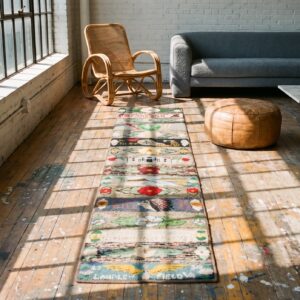 Antique American Hooked Wool Hallway Runner Rug (SKU 20536) - room view