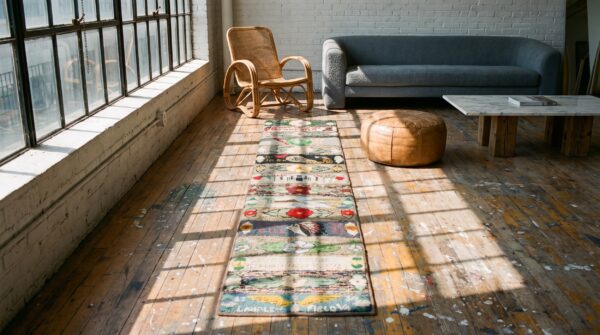 Antique american hooked wool hallway runner rug 9 Antique american hooked wool hallway runner rug (sku 20536) - room view