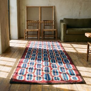 Antique American Hooked Rug Hallway Runner Wool & Cotton Coral (SKU 21524) - room view