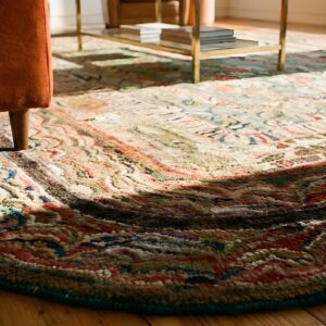 Antique American Hooked Hallway Runner Wool & Cotton Multicolor Rug (SKU 25633) - in-room detail