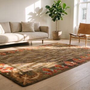 Antique American Hooked Hallway Runner Earthy Color Rug (SKU 20763) - room view