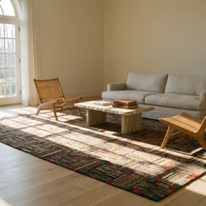 Antique American Hooked Rug Hallway Runner Wool Multi (SKU 23793) - room view