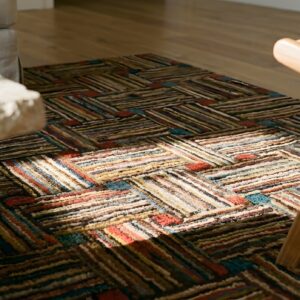 Antique American Hooked Rug Hallway Runner Wool Multi (SKU 23793) - in-room detail