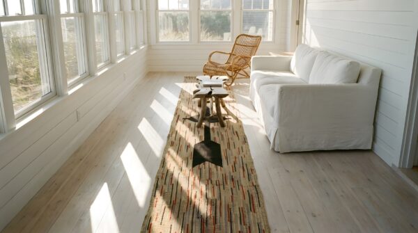 Antique american hooked loop pile hallway runner rug 11 Antique american hooked loop pile hallway runner rug (sku 23576) - room view