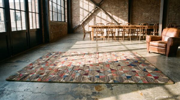 Antique american hooked rug american multicolor 1900s 7 Antique american hooked rug american multicolor 1900s (sku 19777) - room view