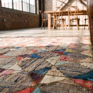 Antique American Hooked Rug American Multicolor 1900s (SKU 19777) - in-room detail