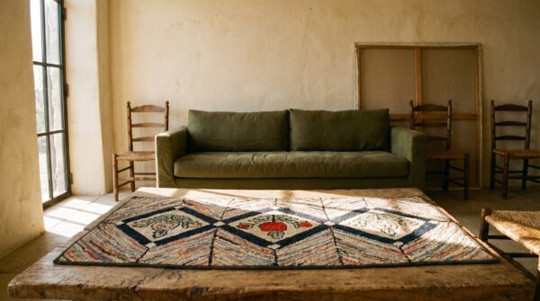 Antique american hooked rug american multicolor 1930s multicolor (sku 19231) - room view