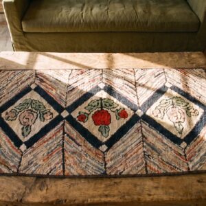 Antique American Hooked Rug American Multicolor 1930s Multicolor (SKU 19231) - styled overhead view