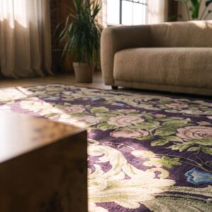 Antique American Hooked Rug American Purple 1920s (SKU 20560) - in-room detail