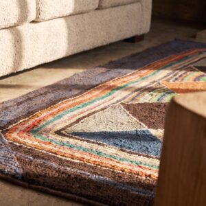 American Hooked Wool Small Scatter Size 1920s Antique Rug (SKU 20474) - in-room detail