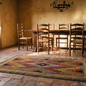 Antique American Hooked Rug Small Scatter Size Wool & Cotton Brown (SKU 20486) - room view