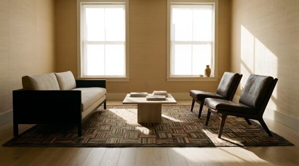 Antique american hooked rug small scatter size multicolor 10 Antique american hooked rug small scatter size multicolor (sku 24916) - room view