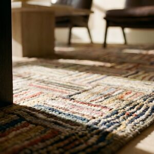 Antique American Hooked Rug Small Scatter Size Multicolor (SKU 24916) - in-room detail