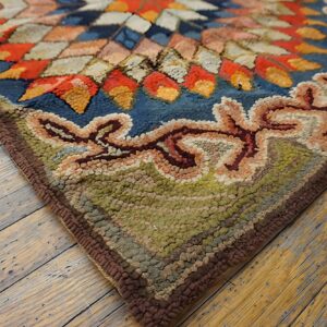 Antique American Hooked Square Small Scatter Size Wool & Cotton Multicolor Rug (SKU 25285) - room view