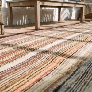 American Antique Multicolor Hooked Small Scatter Size Wool 1890s Rug (SKU 20940) - in-room detail