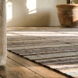 Antique American Rag Rug American Knotted (SKU 18383) - in-room detail