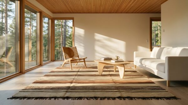 Antique american rag rug american allover geometric knotted 9 Antique american rag rug american allover geometric knotted (sku 24264) - room view