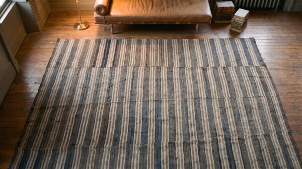 Antique american rag rug america 1900s 2 Antique american rag rug america 1900s (sku 20598) - styled overhead view