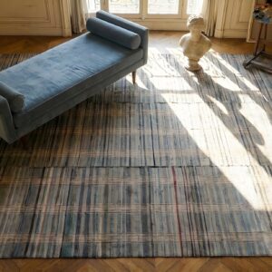 Antique American Rag Flat Weave Rug (SKU 25312) - styled overhead view