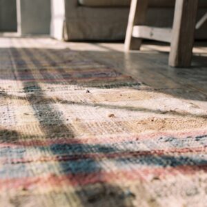Antique American Rag Rug Hallway Runner Wool & Cotton Multicolor (SKU 20589) - in-room detail