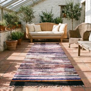 Antique American Rag Rug Hallway Runner Wool Multicolor (SKU 21385) - room view