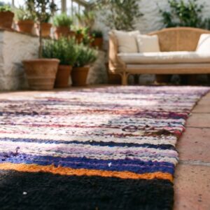 Antique American Rag Rug Hallway Runner Wool Multicolor (SKU 21385) - in-room detail