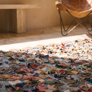 Antique American Rag Rug American Multicolor 1875 (SKU 21496) - in-room detail