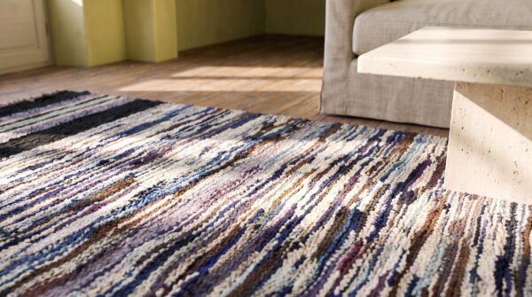 Antique american rag rug american multicolor 1940s 8 Antique american rag rug american multicolor 1940s (sku 21384) - in-room detail