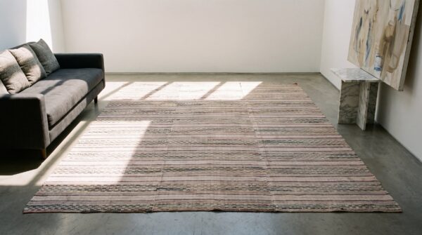 Antique american rag rug room size cotton multicolor 7 Antique american rag rug room size cotton multicolor (sku 20591) - room view