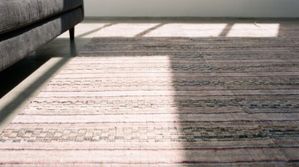 Antique american rag rug room size cotton multicolor 8 Antique american rag rug room size cotton multicolor (sku 20591) - in-room detail