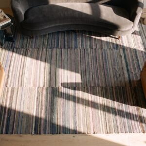 Antique American Rag Room Size Cotton Multicolor Rug (SKU 25559) - styled overhead view